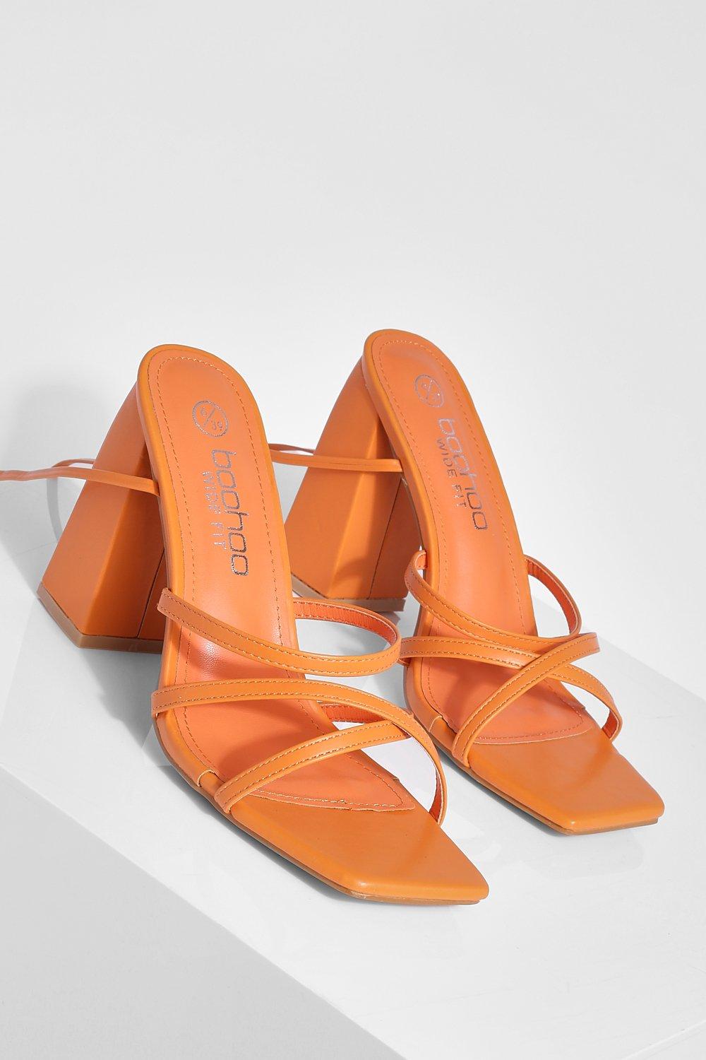 Orange wide fashion width heels